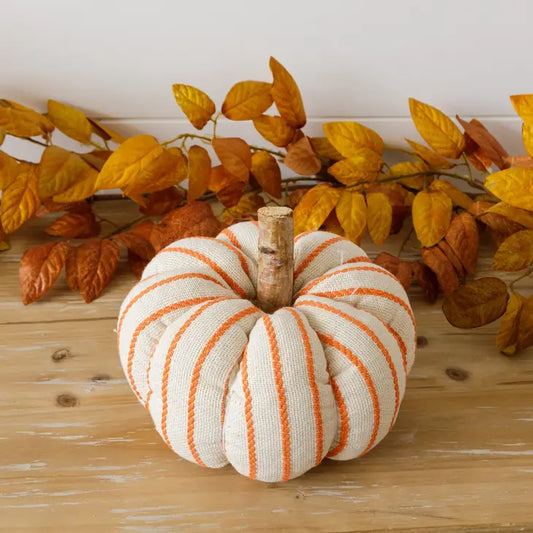 Orange Striped 7" Knit Pumpkin