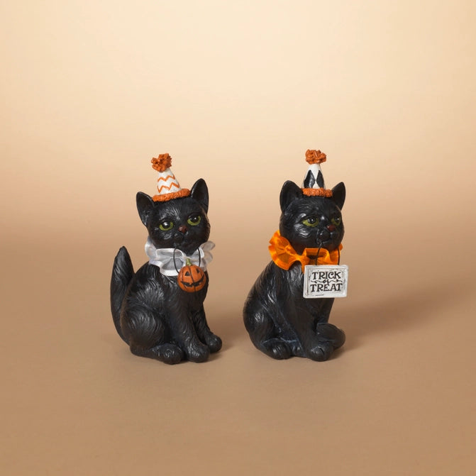 Halloween Black Cat 6" Resin Figurine I