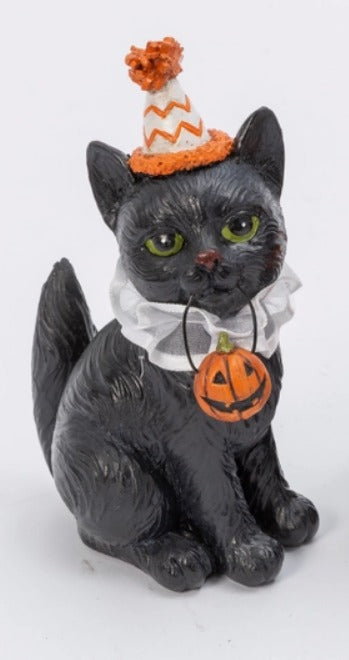 Halloween Black Cat 6" Resin Figurine I