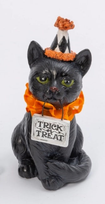 Halloween Black Cat 6" Resin Figurine II