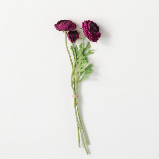 Plum Purple 10.5" Ranunculus Spray