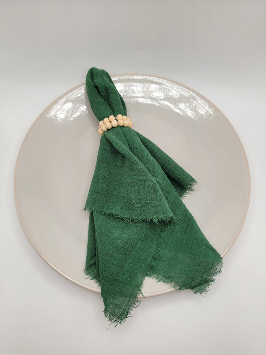 Miniature 15" Frayed Edge Dinner Napkin - Emerald