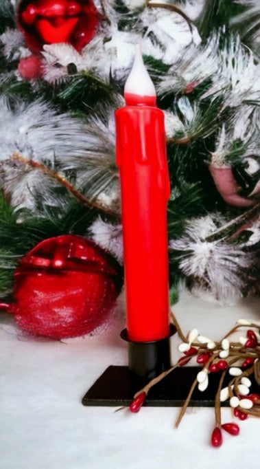 Red 7" LED Battery Operated Taper Candle