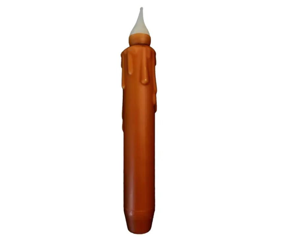 Rust Brown LED 7" Battery Operated Taper Candle