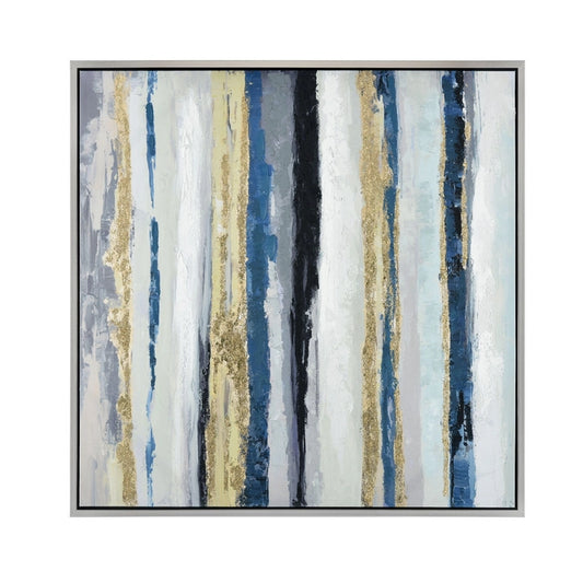 Variegation 39" Framed Canvas Art - Silver Floater Frame