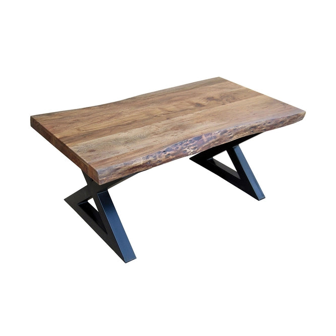 Lance 50" Live Edge Acacia Wood Coffee Table - Deep Honey