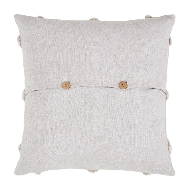 Frayed Lattice 20" Pillow - Oatmeal + Soft White