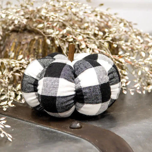 Black & White Buffalo Check 5" Pumpkin