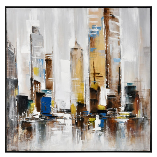 Cityscape Symphony 40" Textured Canvas Art - Black Floater Frame