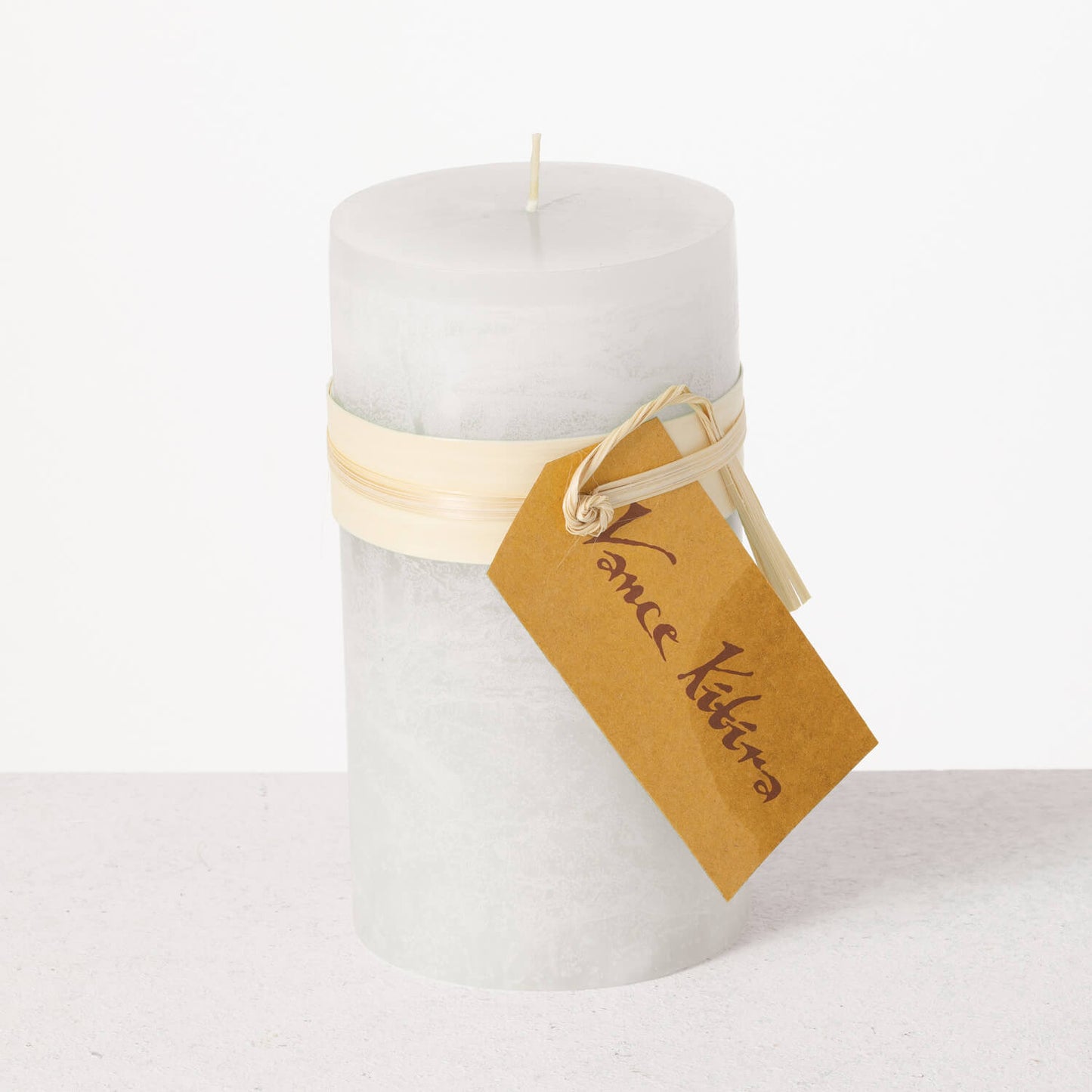 Vance Kitira Timber Pillar Candles - White