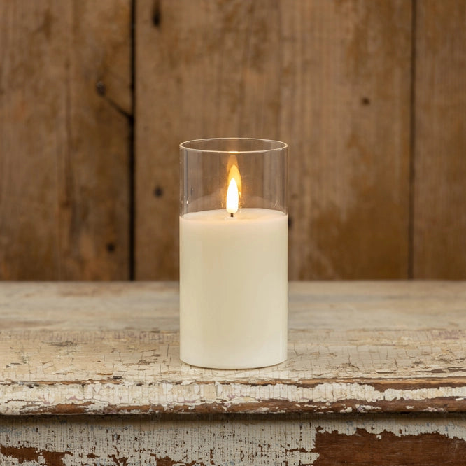 Glass Creamy White 3D LED Candle