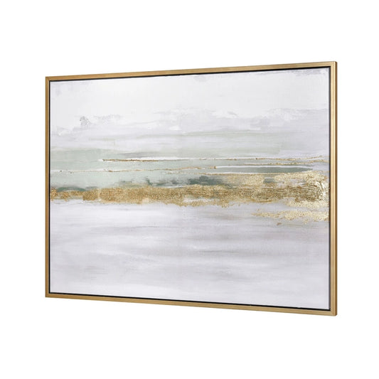 Equanimity 47" X 36" Framed Canvas Wall Art - Gold Floater Frame