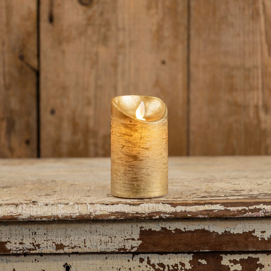 Gold 5" Moving Flame LED Candle