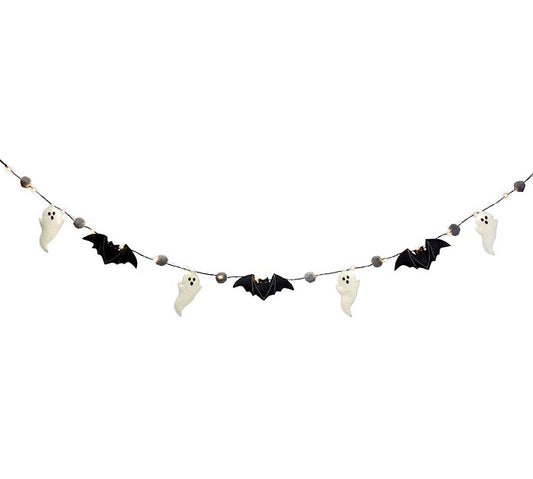 Light Up Ghost & Bat 70" Garland