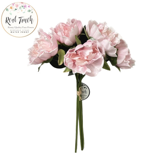 Light Pink 5 Stem Peony Bundle