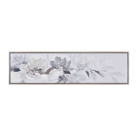 Soft Poppy Blooms 71" Canvas Art - Silver Floater Frame