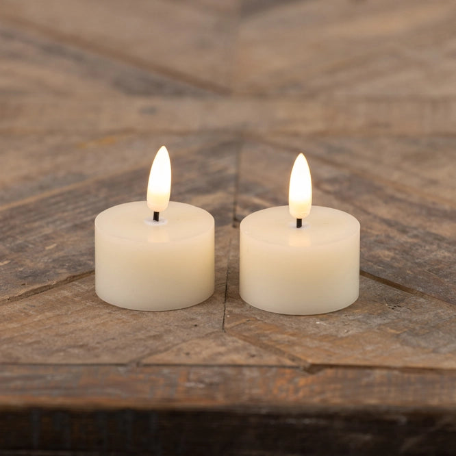 Creamy White 3D LED Tealights - Set Of 2