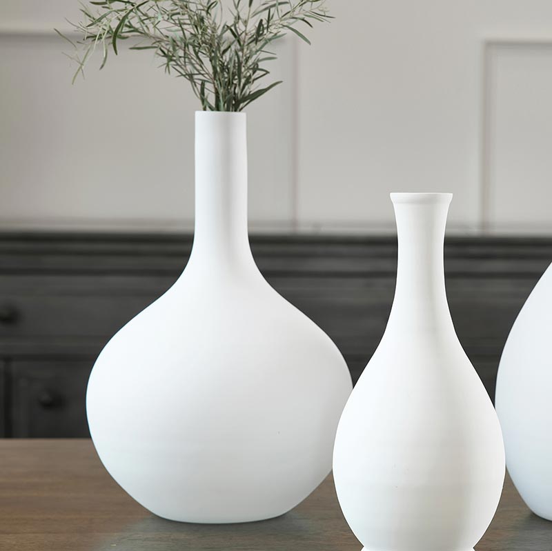 Marco 14" Matte White Tall Vase