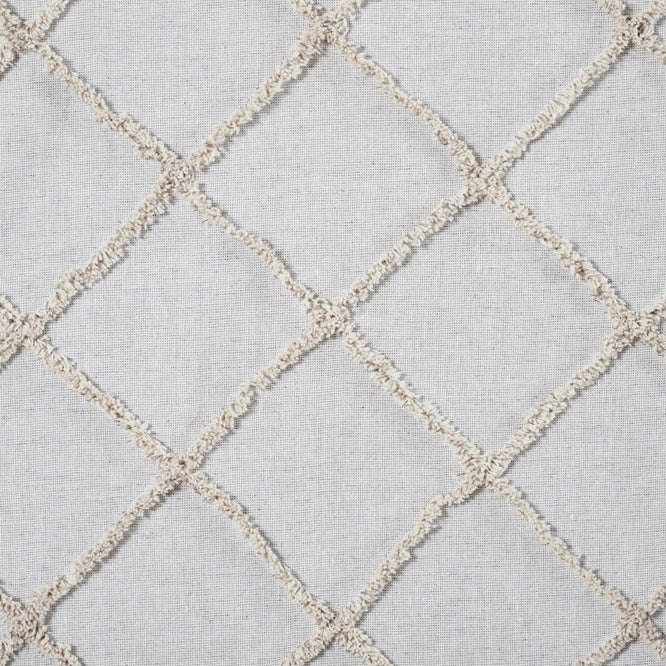 Frayed Lattice 20" Pillow - Oatmeal + Soft White