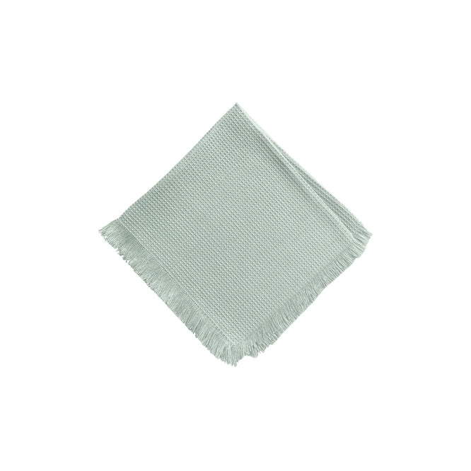 Fringed Waffle Knit Dinner Napkin - Sea Foam