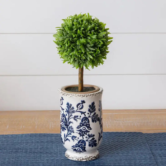 Ceramic Mini Blue & White Floral Vase