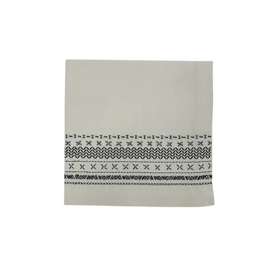 Amelia Black & White Patterned Dinner Napkin