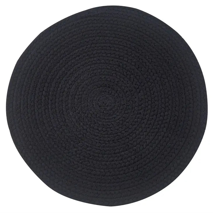 Essex Handwoven Round Black Placemat
