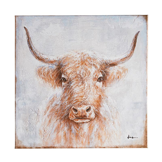 Brown Bull 20" Canvas Art