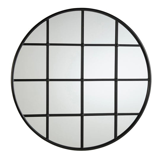 Melrose 26.5" Iron Round Pane Mirror