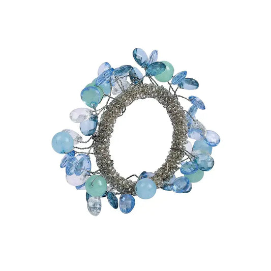 Artisan Blue Beaded Napkin Ring