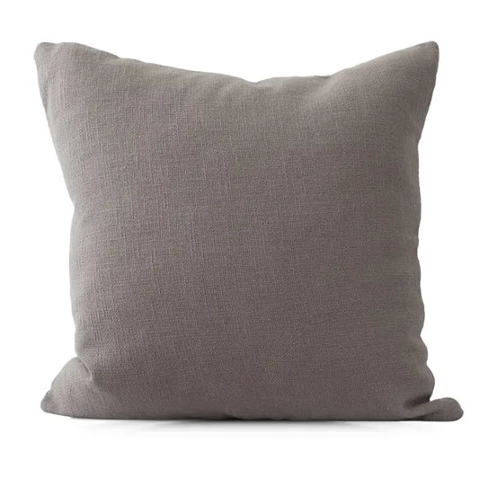 Myles 20" Pebble Gray Slub Cotton Throw Pillow