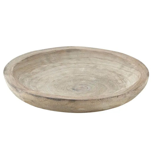 Ama 10.5" Paulownia Wood Bowl - Grey