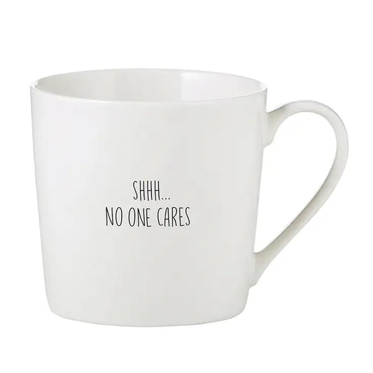 Expressive Ceramic Cafe Mug - SHH... No One Cares