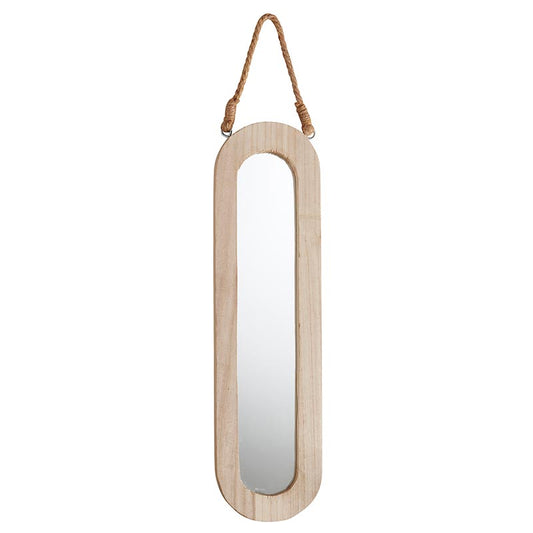 Jennifer 20.5" Wooden Oval Hanging Mirror